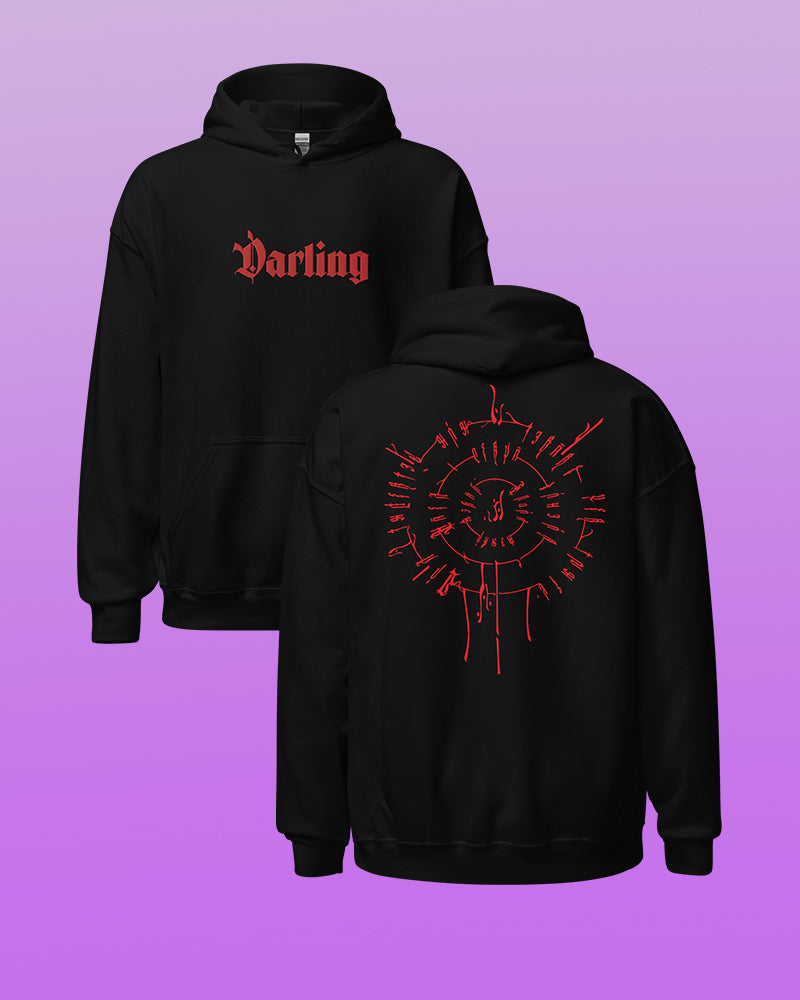 Darling embroidered + printed back hoodie - Made and shipped to order