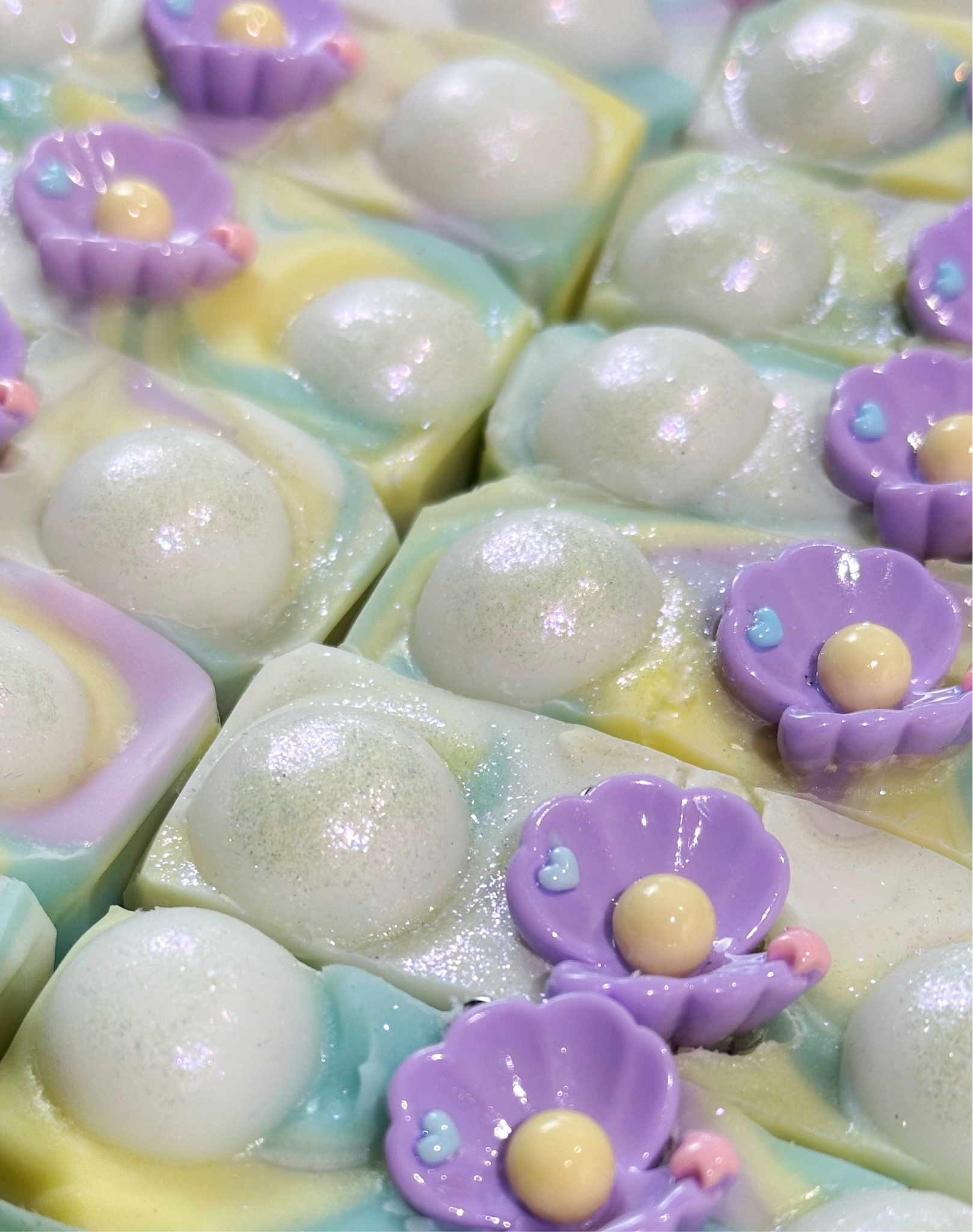 Barre de savon charmée nacrée - Pêche + Pivoine + Sel marin