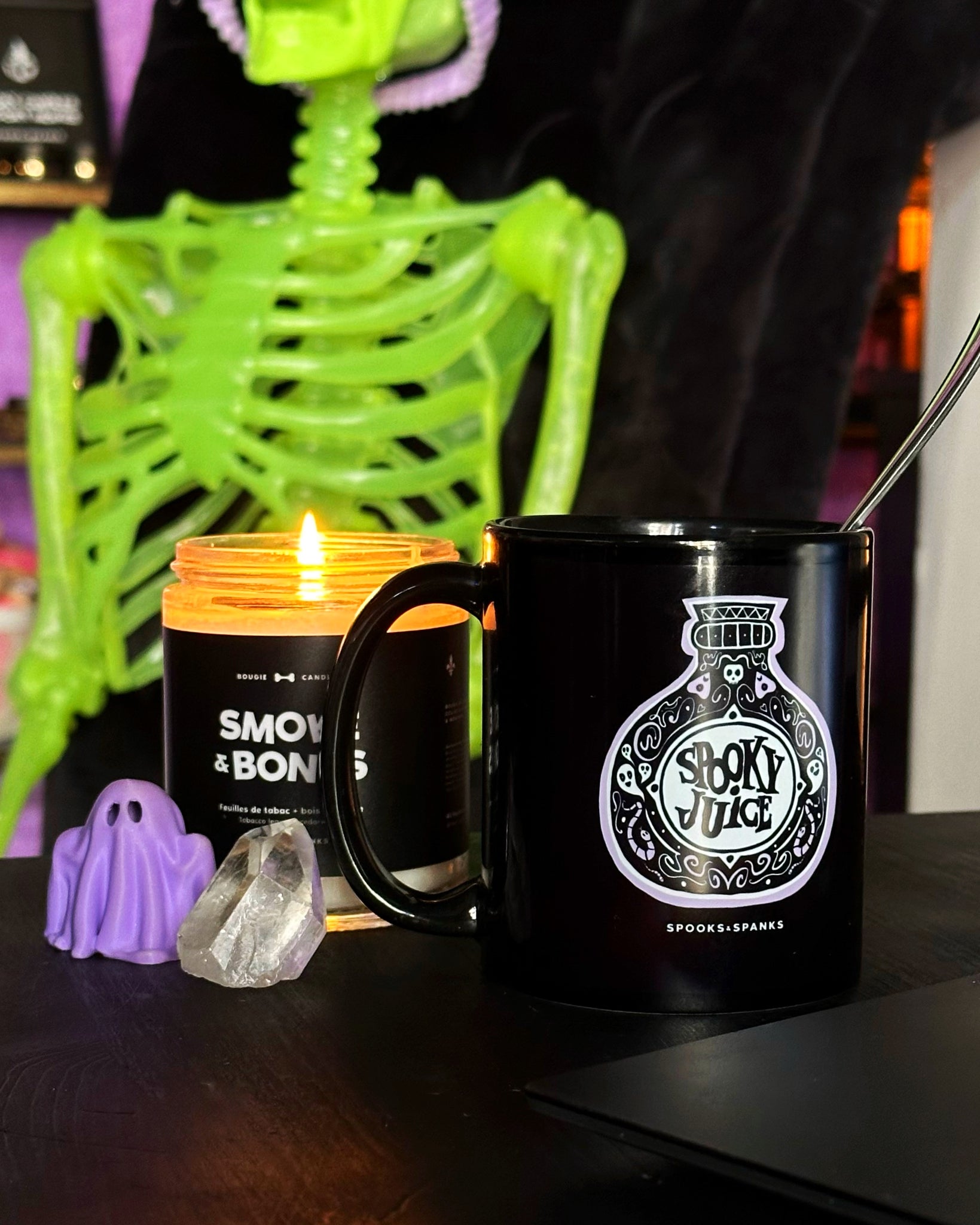 Spooky Juice black glossy mug