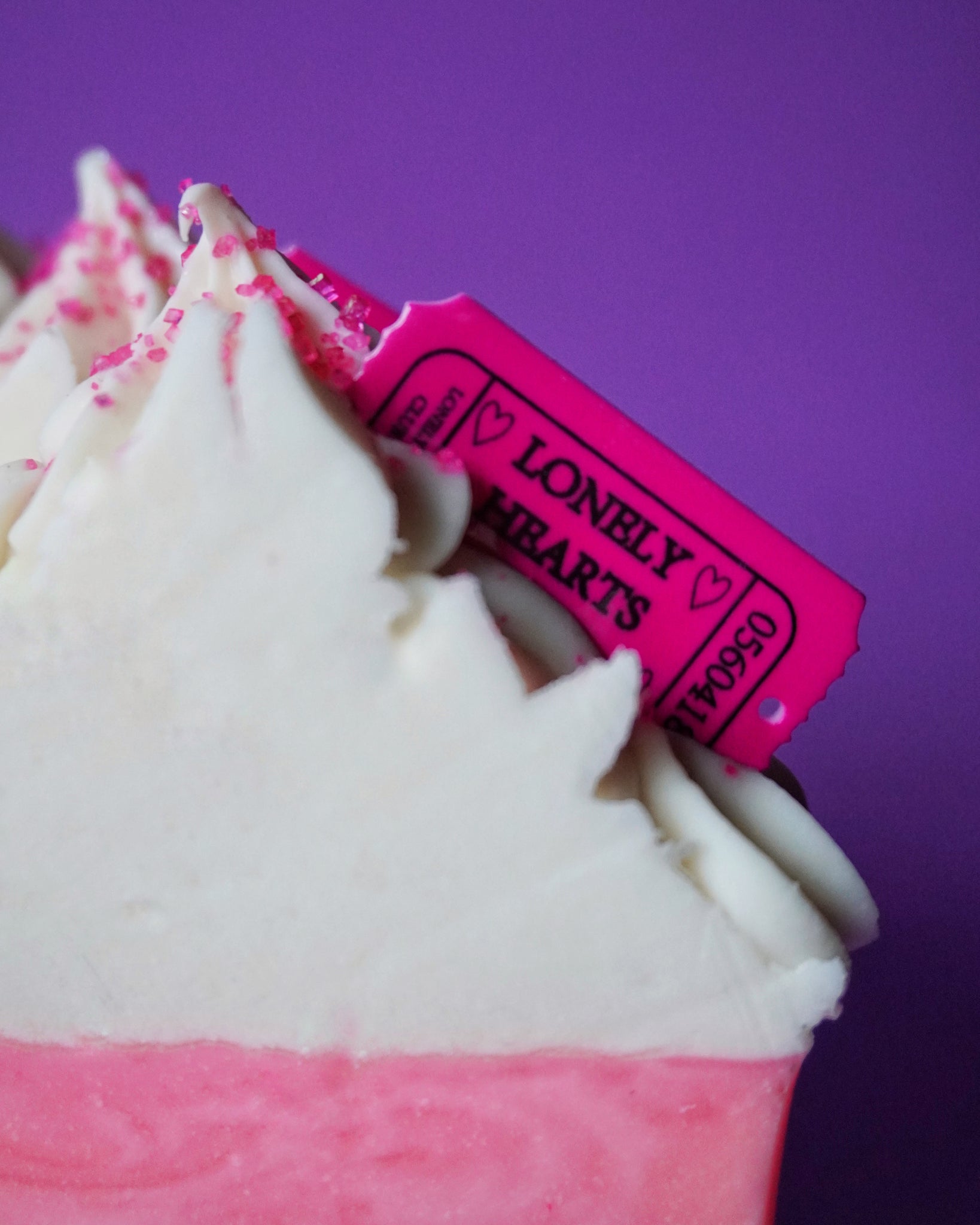 Lonely Hearts charmed frosted soap bar - Cherry + lime + berries