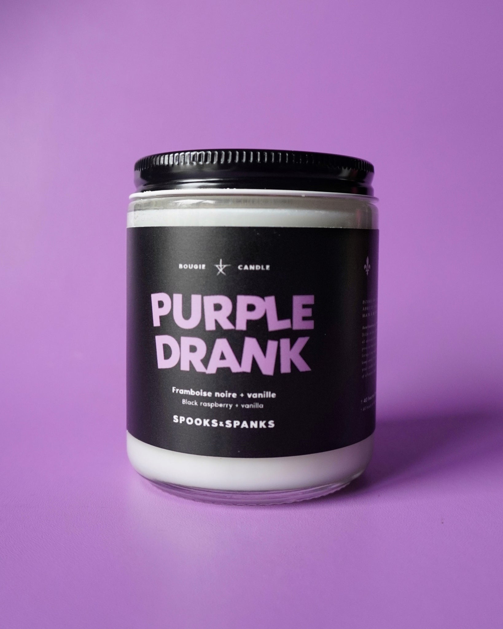Bougie Purple Drank framboise noire + vanille