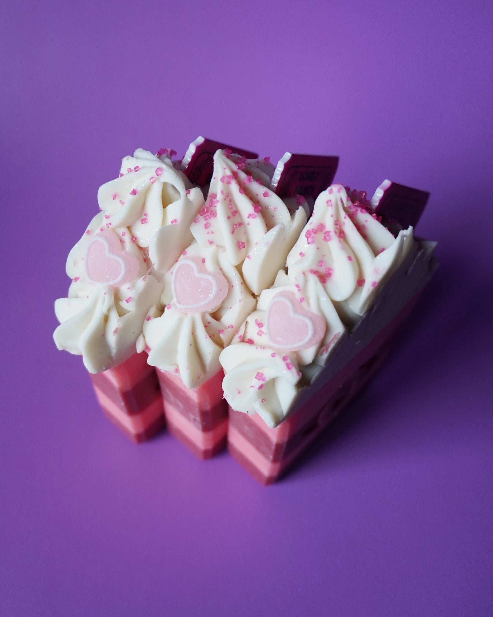 Lonely Hearts charmed frosted soap bar - Cherry + lime + berries