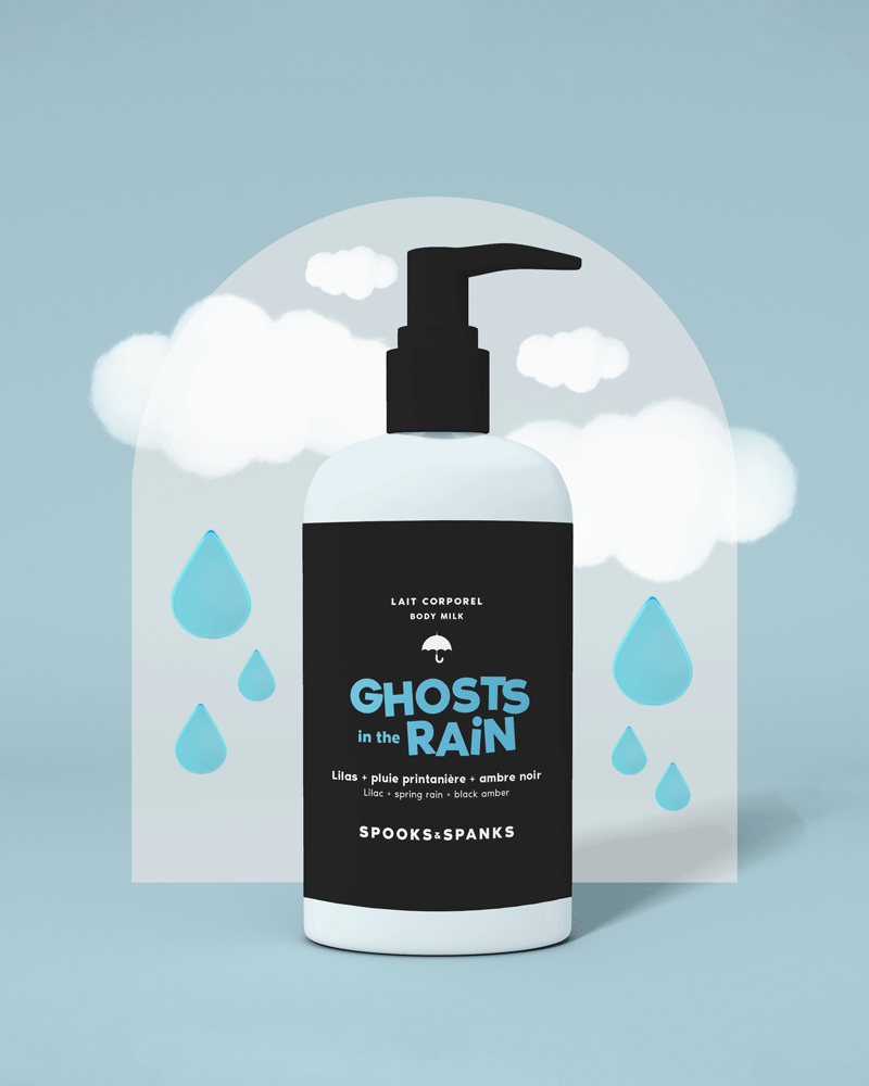 Lait corporel Ghosts in the Rain - Lilas + Pluie printanière + Ambre noir