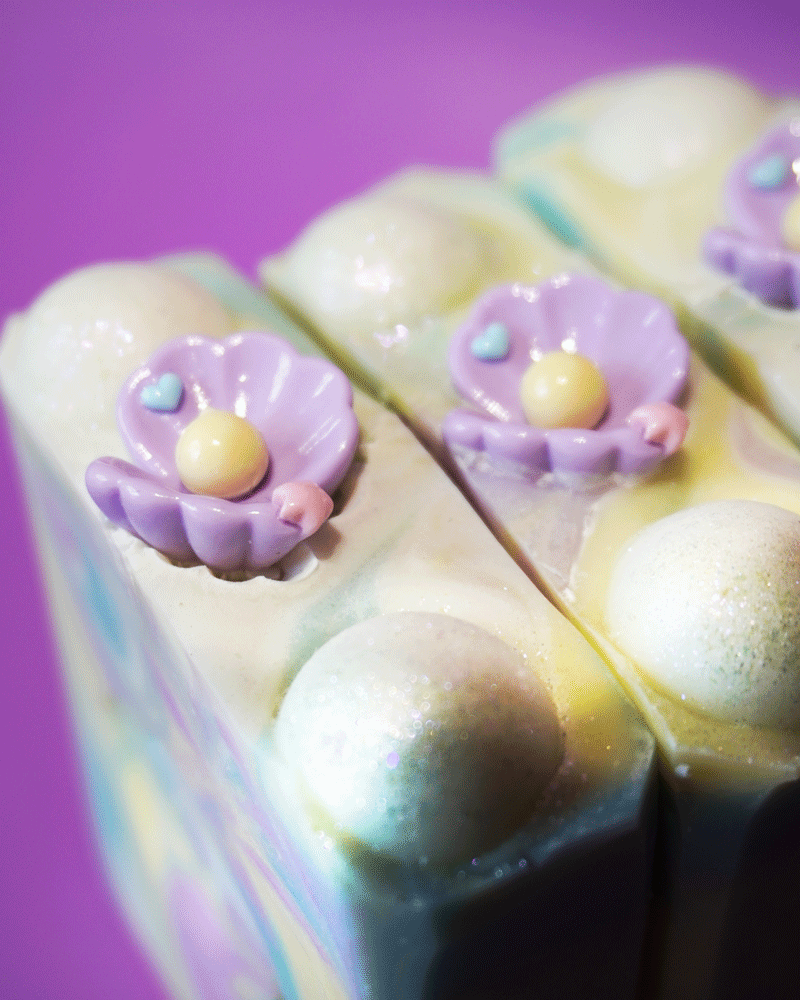 Barre de savon charmée nacrée - Pêche + Pivoine + Sel marin
