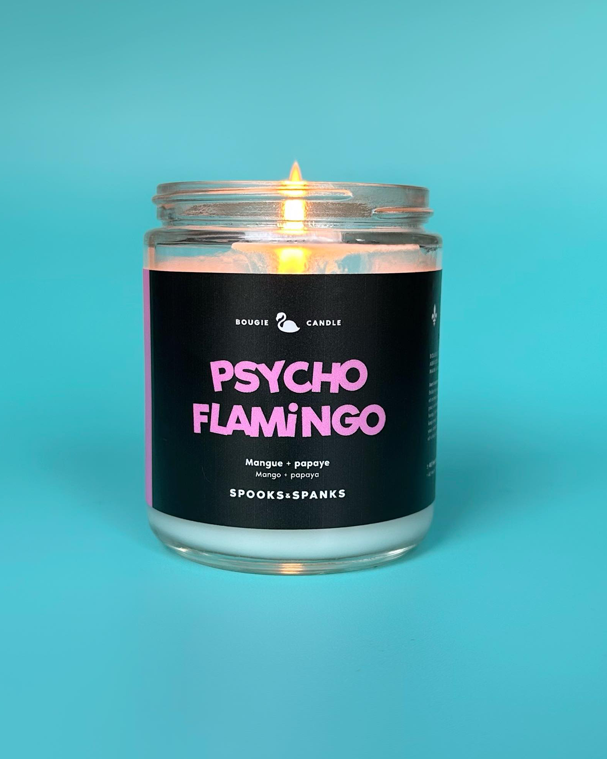 Bougie Psycho Flamingo mangue + papaye