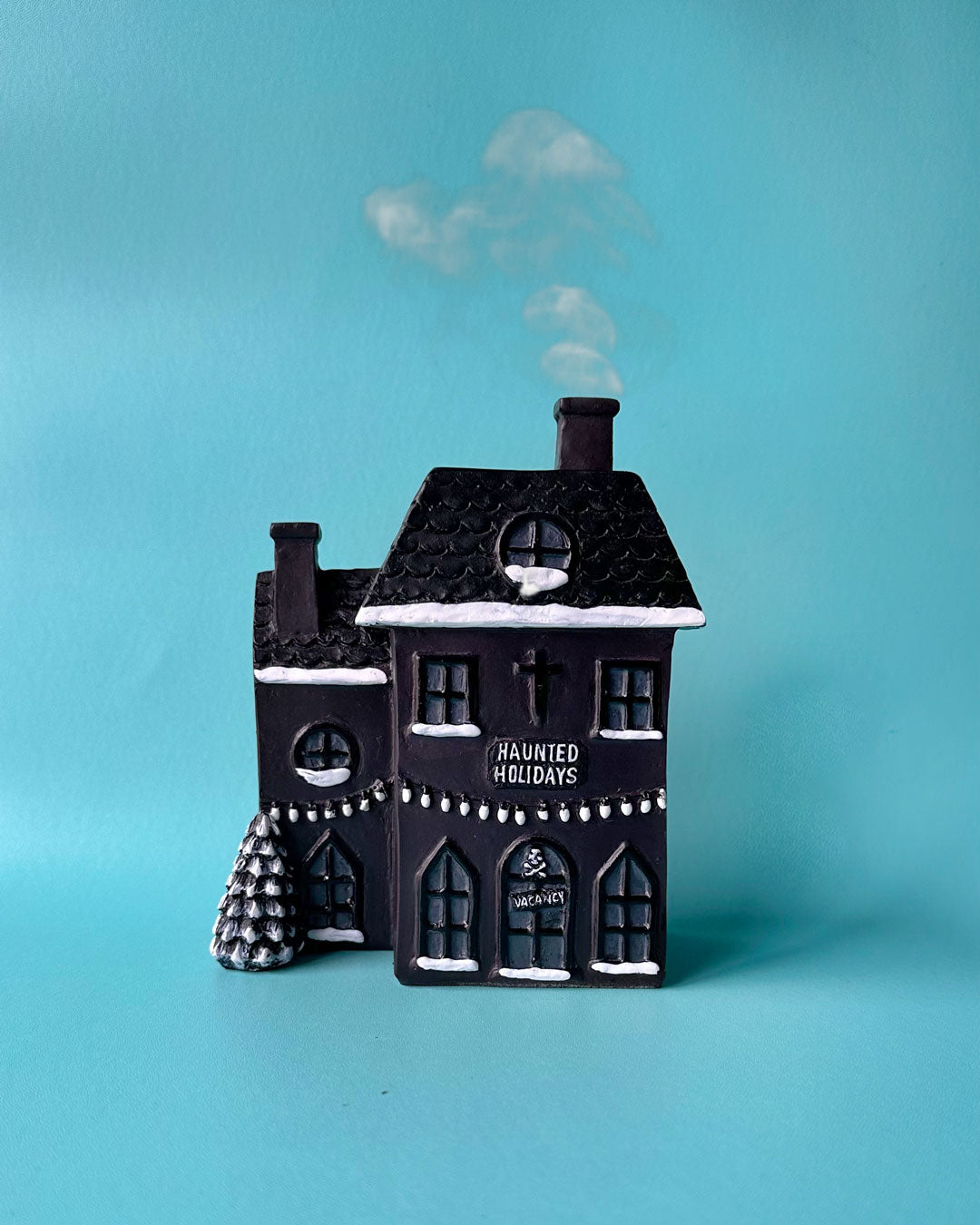 Haunted House Christmas Incense Cone Burner