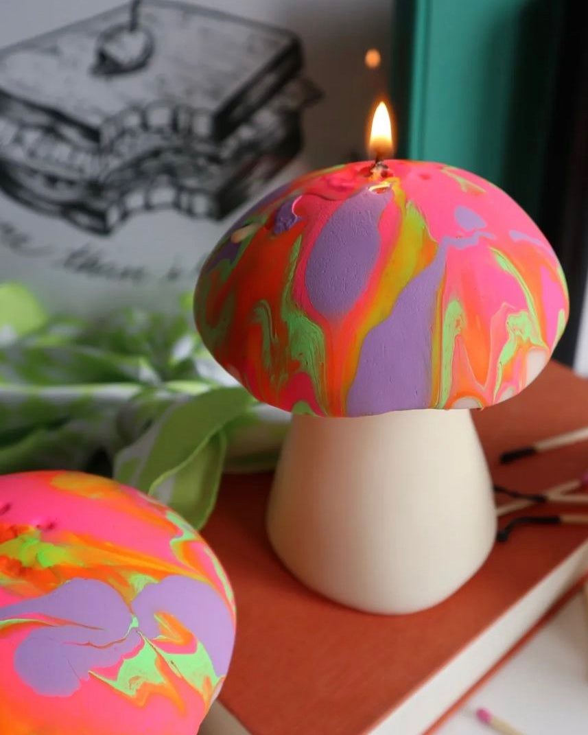 Groovy mushroom candle