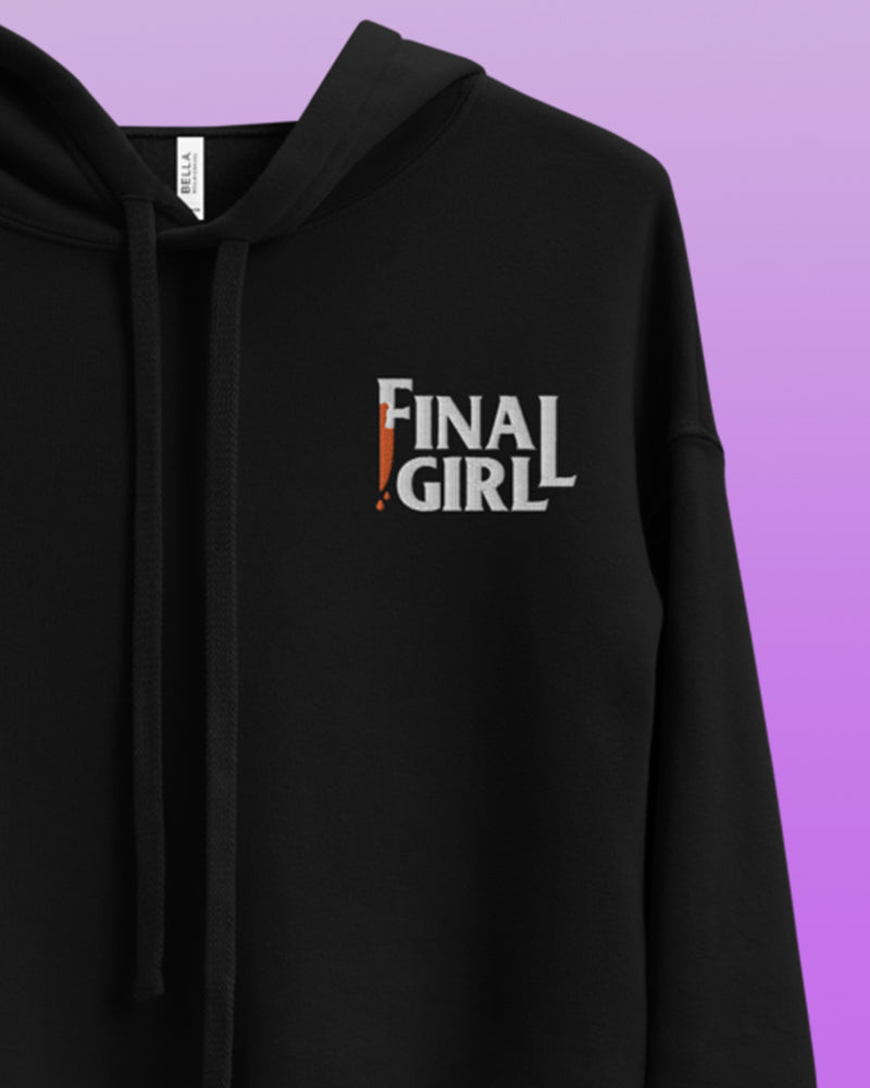 Final Girl embroidered cropped hoodie - Made and shipped to order