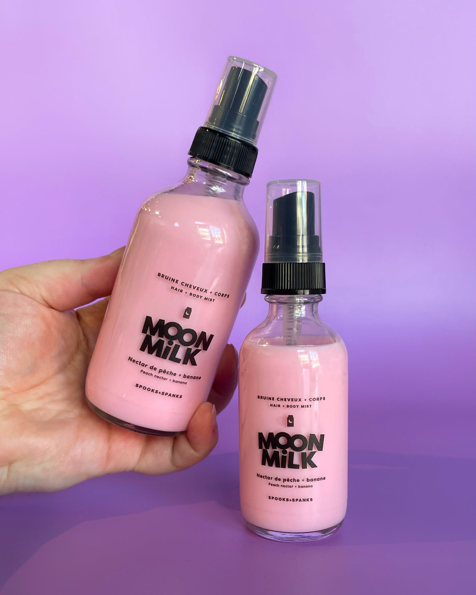 Brume corps et cheveux Moon Milk nectar de pêche + banane
